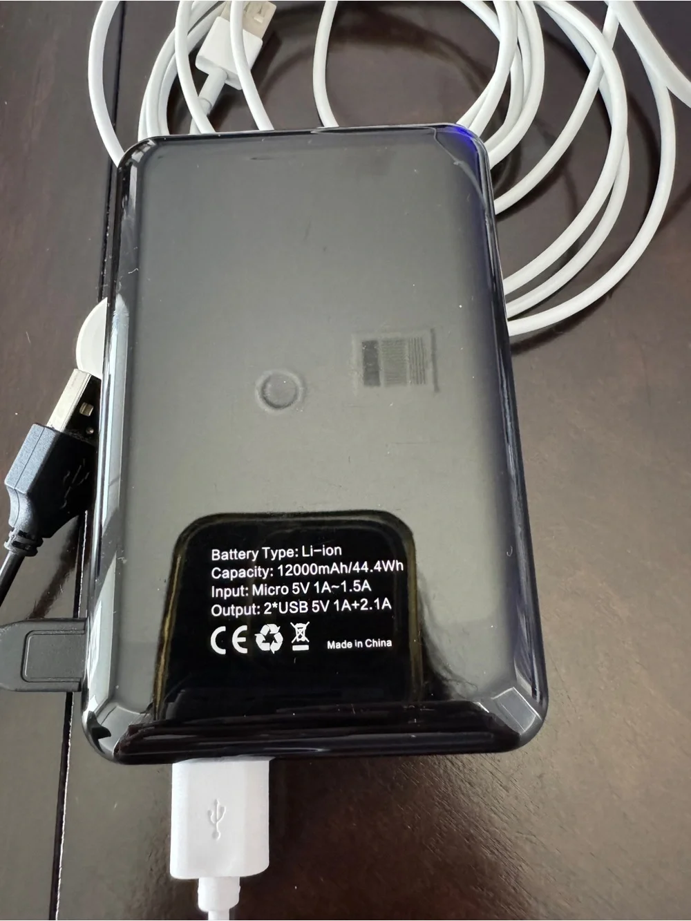 Portable Power Bank with Apple charging Cables